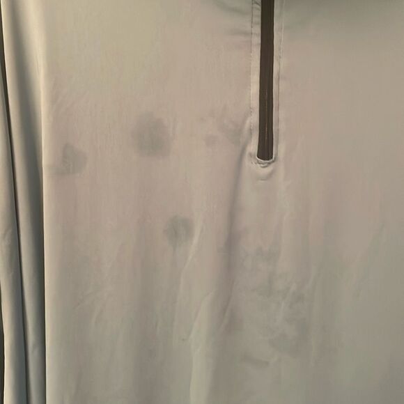 Essentials Men's aqua green Long Sleeve Shirt quarter zip mock neck dri fit 4X - Picture 3 of 5